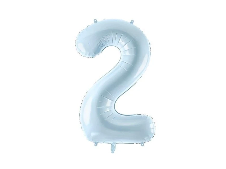 Balon foliowy cyfra 2 72cm jasny niebieski