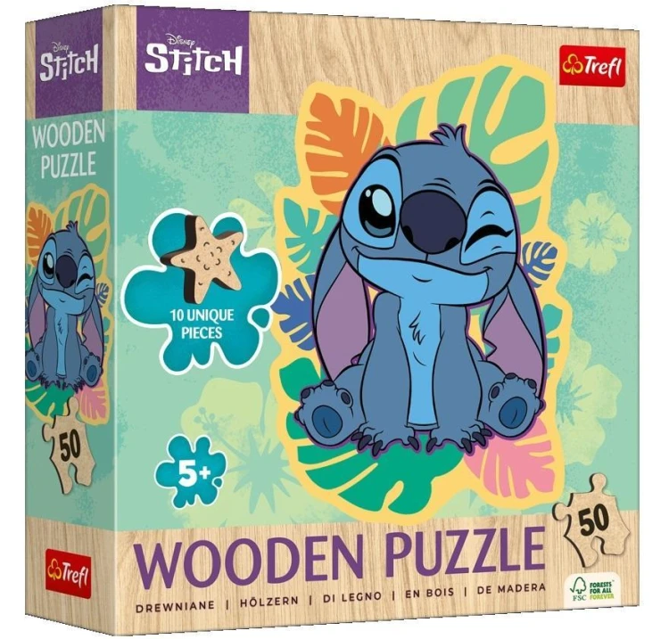 Puzzle drewniane 50 Wesoły Stitch TREFL, Trefl