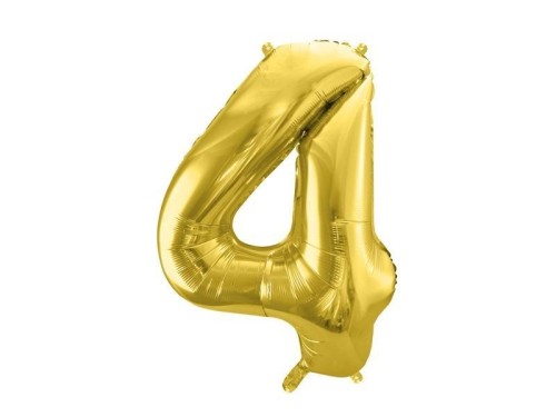 Balon foliowy cyfra 4 72cm jasny złoty