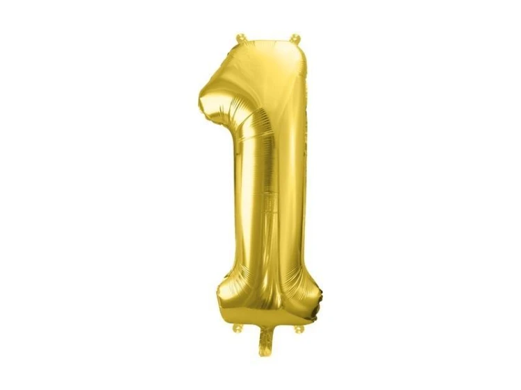 Balon foliowy cyfra 1 72cm jasny złoty