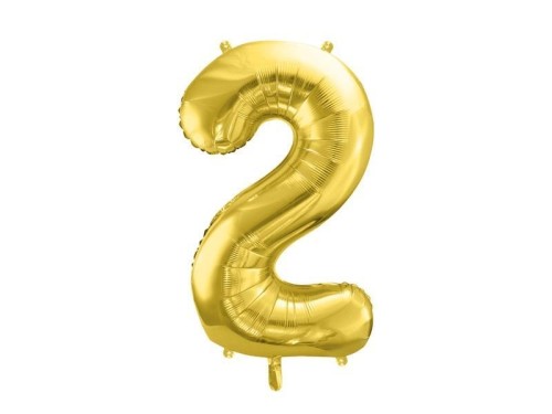 Balon foliowy cyfra 2 72cm jasny złoty