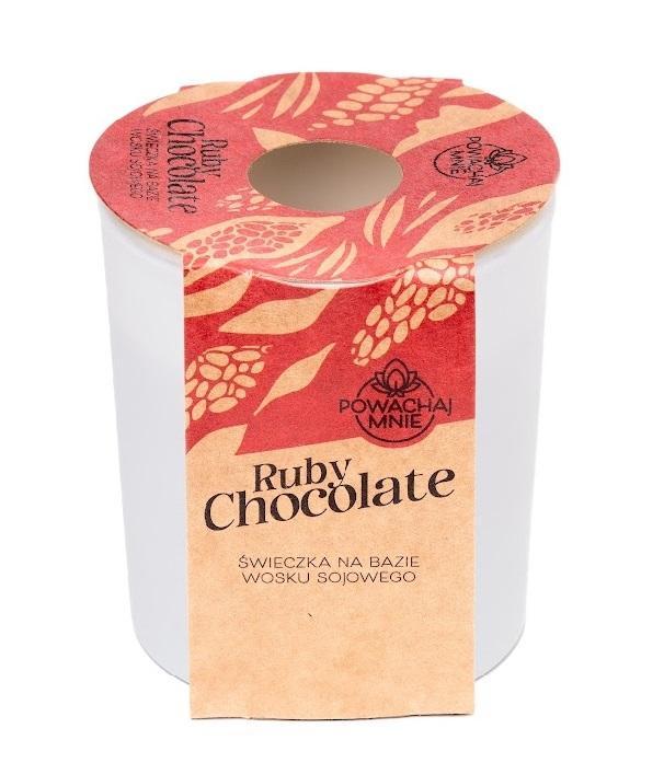 Świeczka sojowa Powąchaj mnie Ruby Chocolate biała