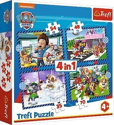 Puzzle 4w1 Psie sprawy TREFL, Trefl