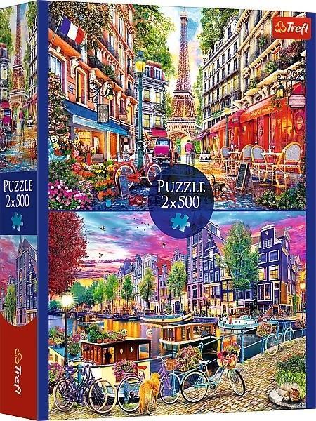 Puzzle 2x500 Europejskie stolice TREFL, Trefl