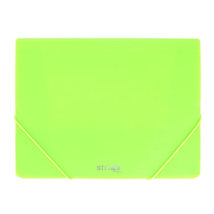 Teczka z gumką A4 PP neon zielona STRIGO, Strigo