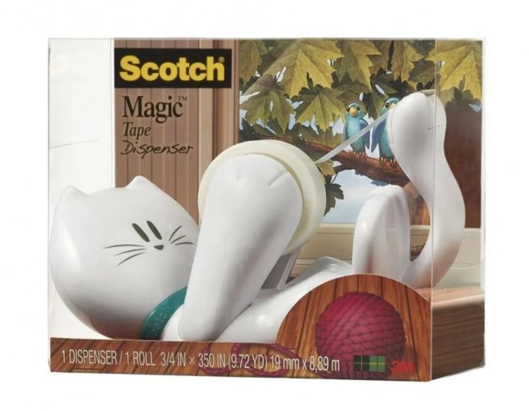 Podajnik do taśmy Scotch w kształcie kotka, Scotch