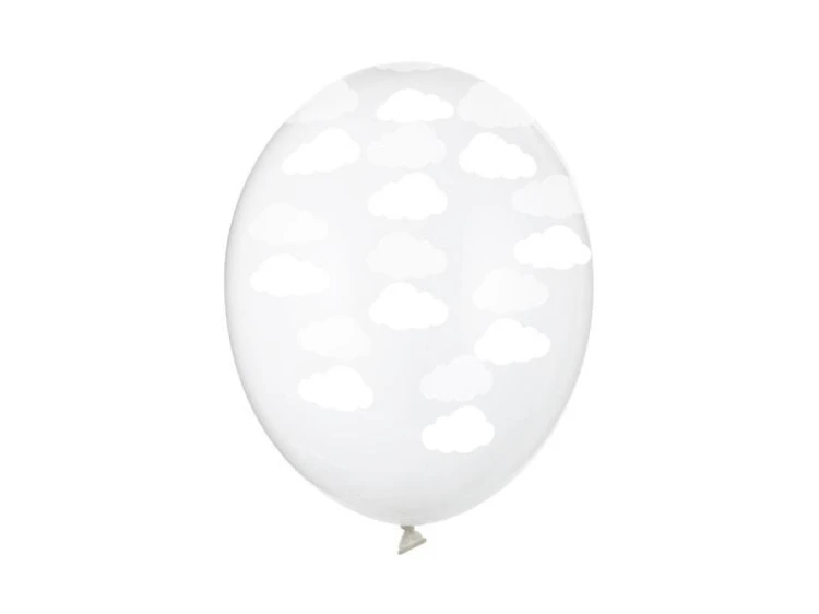 Balony Chmurki Crystal Clear 30cm 6szt