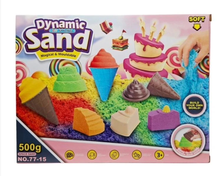 Piasek kinetyczny z foremkami 500g, SWEDE