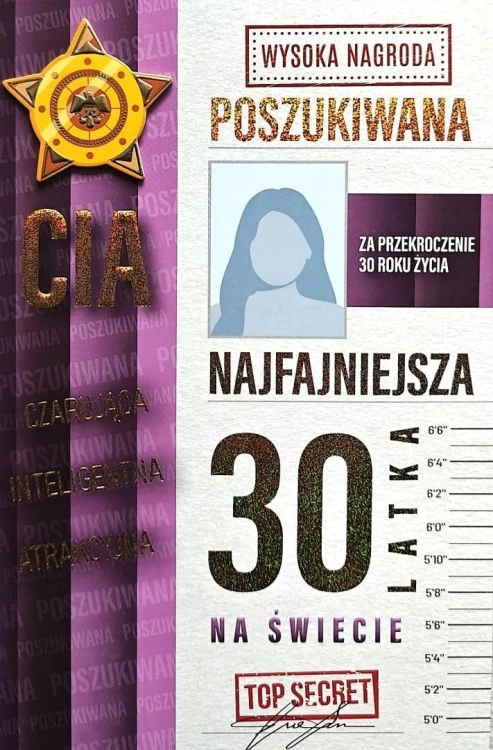 Karnet Urodziny 30 damskie poszukiwana