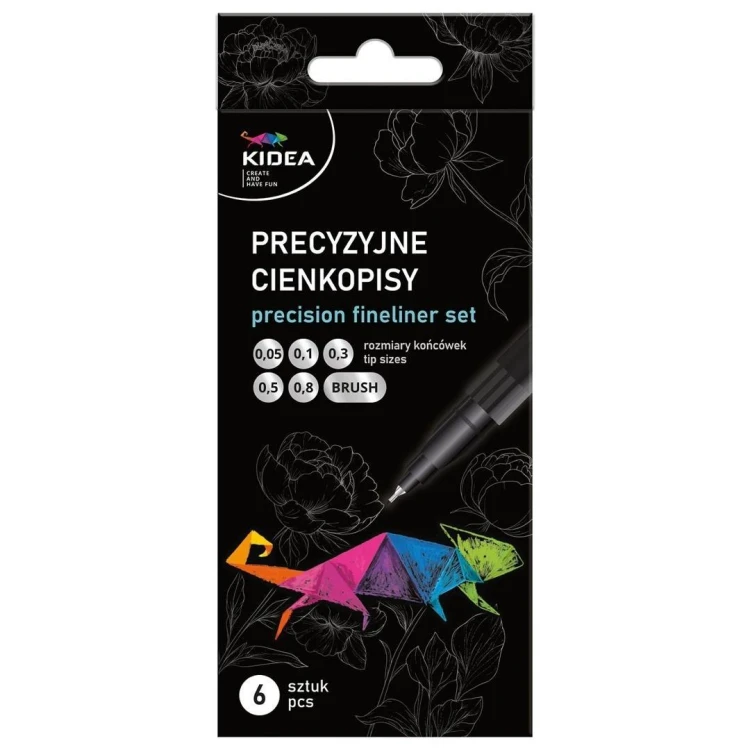 Cienkopisy precyzyjne 6szt KIDEA, DERFORM