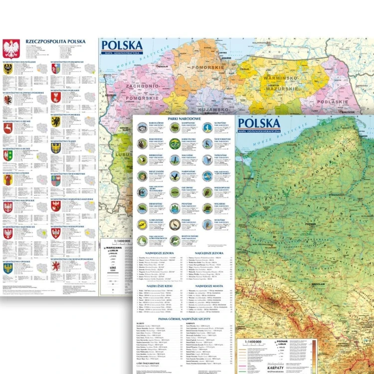 Polska mapa ogólnogeo. i admi. 1:1400000 listwa B2