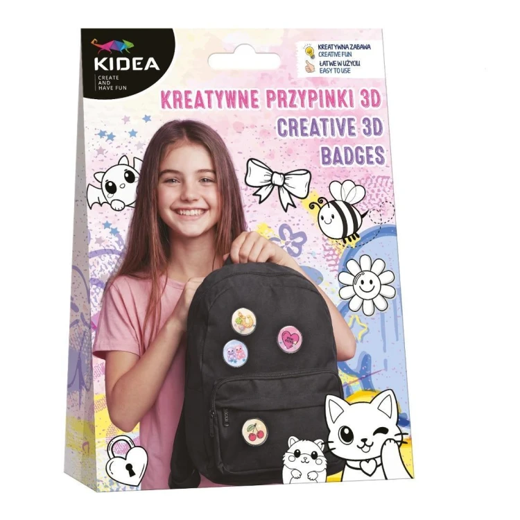 Kreatywne przypinki 3D KIDEA, DERFORM