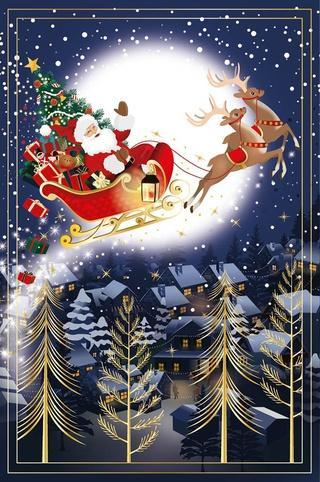 Karnet Boże Narodzenie - Flying Rudolph