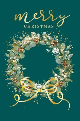 Karnet Boże Narodzenie - Jade Christmas Wreath