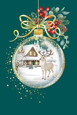 Karnet Boże Narodzenie - Jade Christmas Ball