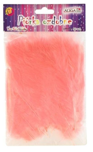 Piórka jasnoróżowe 10-12cm 50szt, Aliga