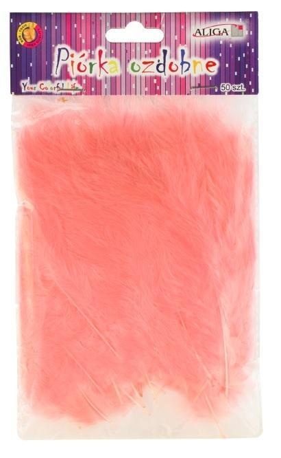 Piórka jasnoróżowe 10-12cm 50szt, Aliga