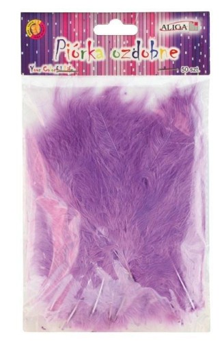 Piórka jasnofioletowe 10-12cm 50szt, Aliga