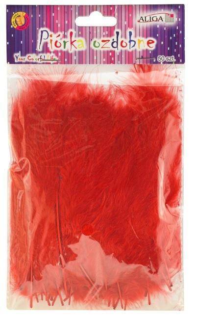 Piórka czerwone 10-12cm 50szt, Aliga