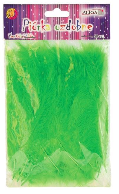 Piórka zielone 10-12cm 50szt, Aliga