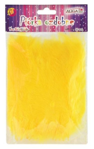 Piórka żółte 10-12cm 50szt, Aliga