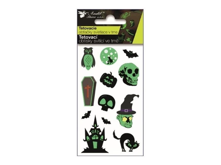 Tatuaże świecące w ciemności Halloween 10,5x6cm