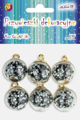 Przywieszki dekoracyjne 1,5cm 6szt, Aliga