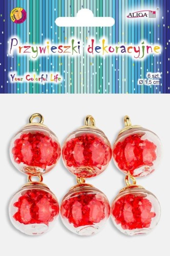 Przywieszki dekoracyjne 1,5cm 6szt, Aliga