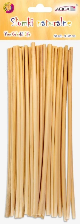 Słomki naturalne 22cm 50szt, Aliga