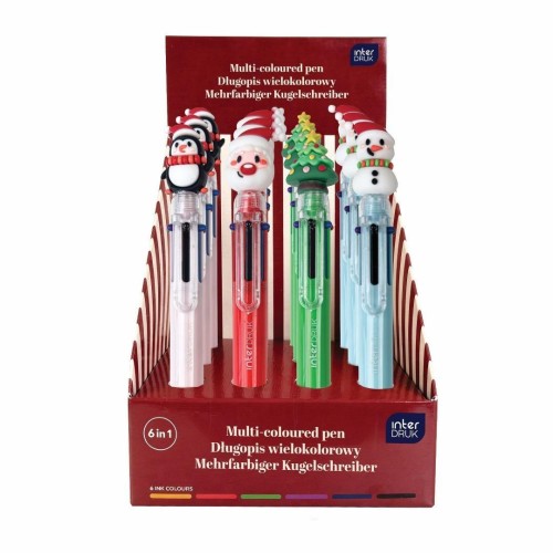 Długopis 6-kolorowy z toperem Christmas (12szt)