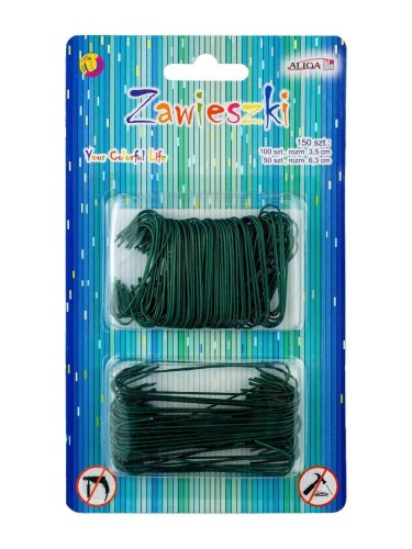 Zawieszki metalowe zielone w kształcie C 150szt