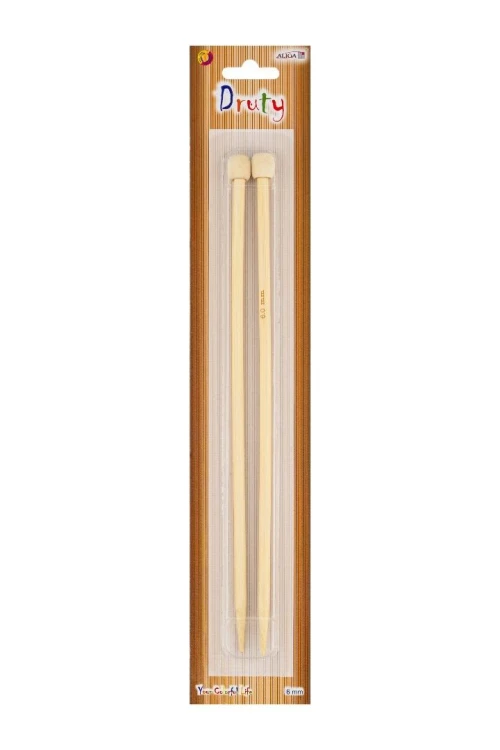 Druty dziewiarskie bambusowe 6mm 2szt, Aliga