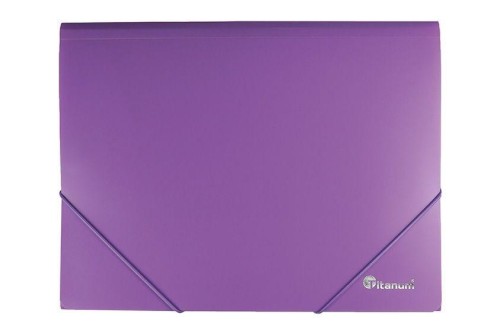 Teczka A4 z gumką pastelowa fioletowa, Titanum