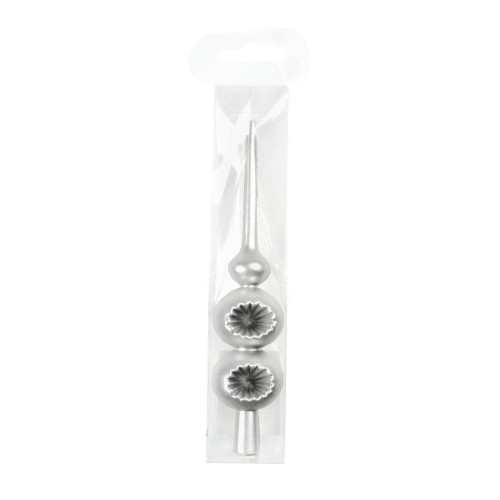 Szpic choinkowy srebrny 15cm