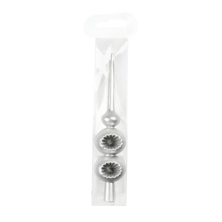 Szpic choinkowy srebrny 15cm