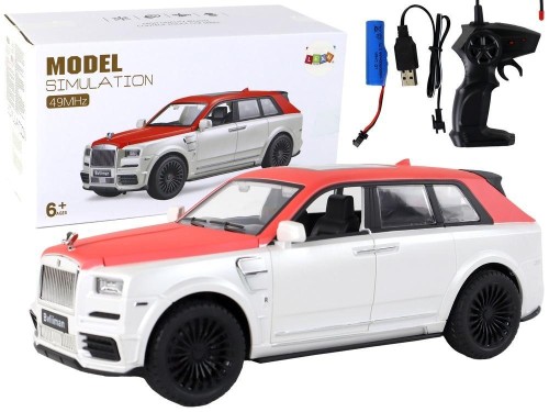 Auto r/c 1:20 biało-czerwone, Leantoys