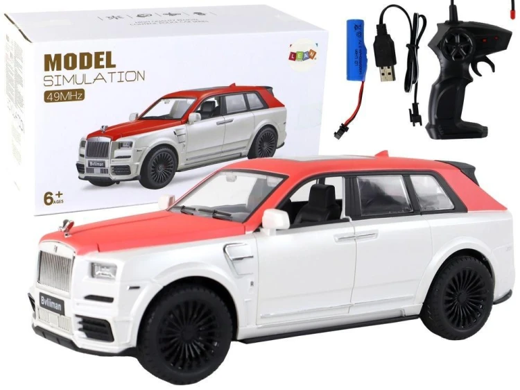 Auto r/c 1:20 biało-czerwone, Leantoys