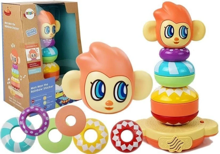 Piramidka edu Małpka sorter z dźwiękiem, Leantoys
