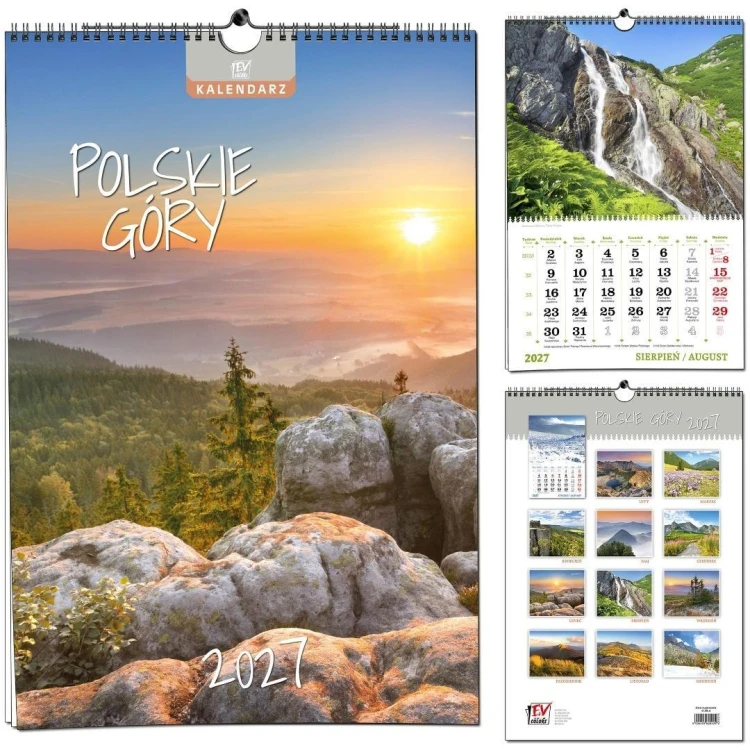 Kalendarz 2027 13 planszowy Polskie Góry