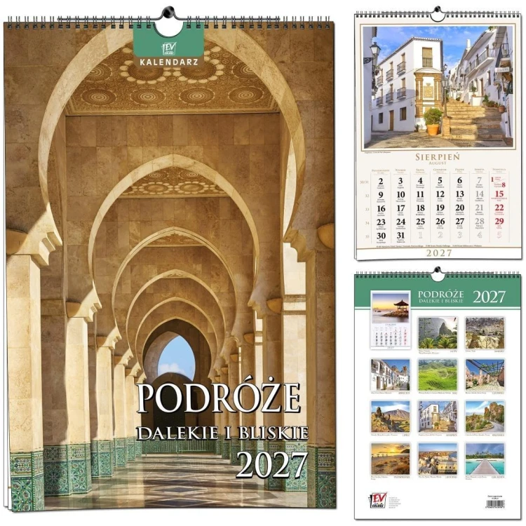 Kalendarz 2027 13 planszowy Podróże