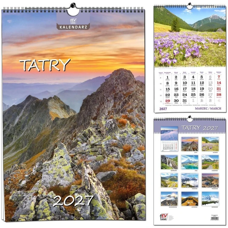 Kalendarz 2027 7 planszowy Tatry