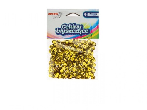 Cekiny błyszczące złote 8mm 10g, Brewis