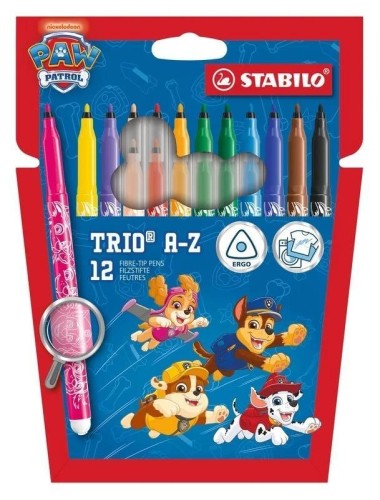 Flamastry Trio A-Z Psi Patrol 12szt STABILO