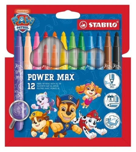 Flamastry Power Max Psi Patrol 12szt STABILO