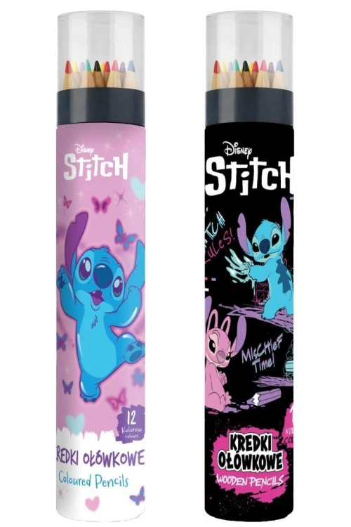 Kredki Stitch ołówkowe trójkątne w tubie 16kol