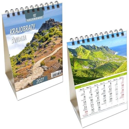Kalendarz 2027 biurkowy pion Krajobrazy Świata