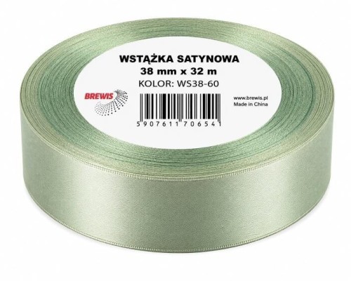 Wstążka satynowa 38mm/32m szarozielony