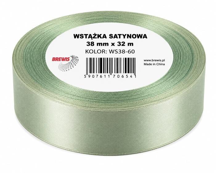 Wstążka satynowa 38mm/32m szarozielony