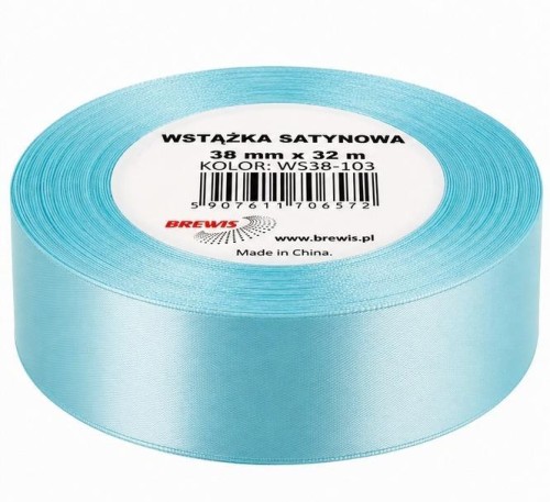 Wstążka satynowa 38mm/32m baby blue