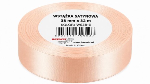 Wstążka satynowa 38mm/32m morelowy